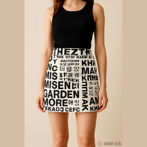 NICOLE MILLER OFF WHITE AND BLACK ARTELIER MINI SKIRT - SIZE 6